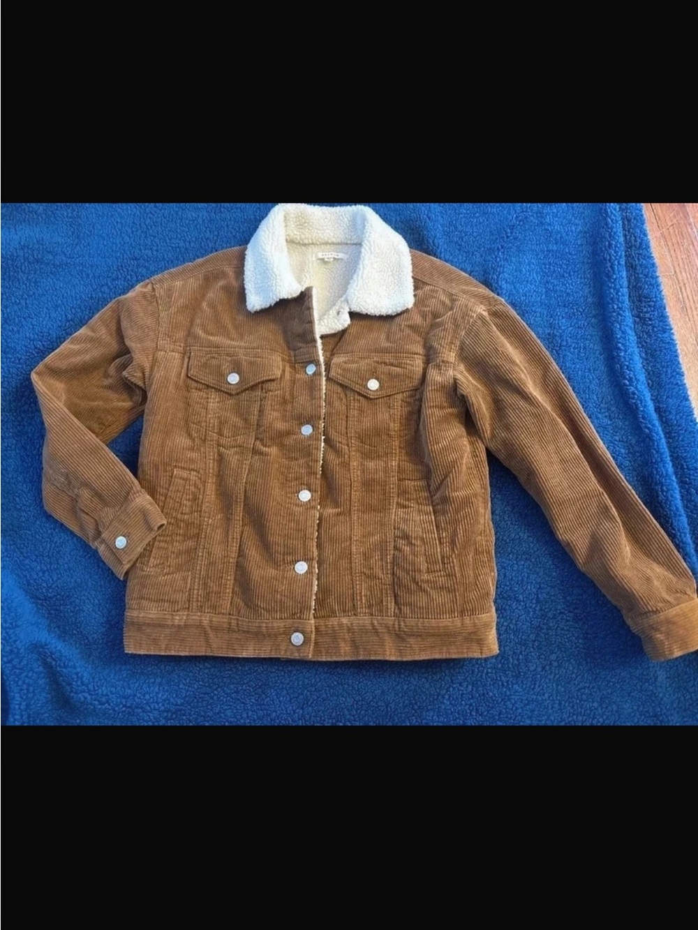 PacSun Corduroy Sherpa-Trim Jean Jacket in Brown